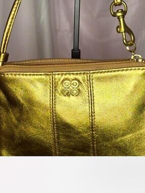 Coach Metallic Gold Leather Wristlet